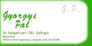 gyorgyi pal business card